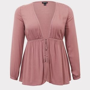 Torrid Tie Front Baby Doll Jacket